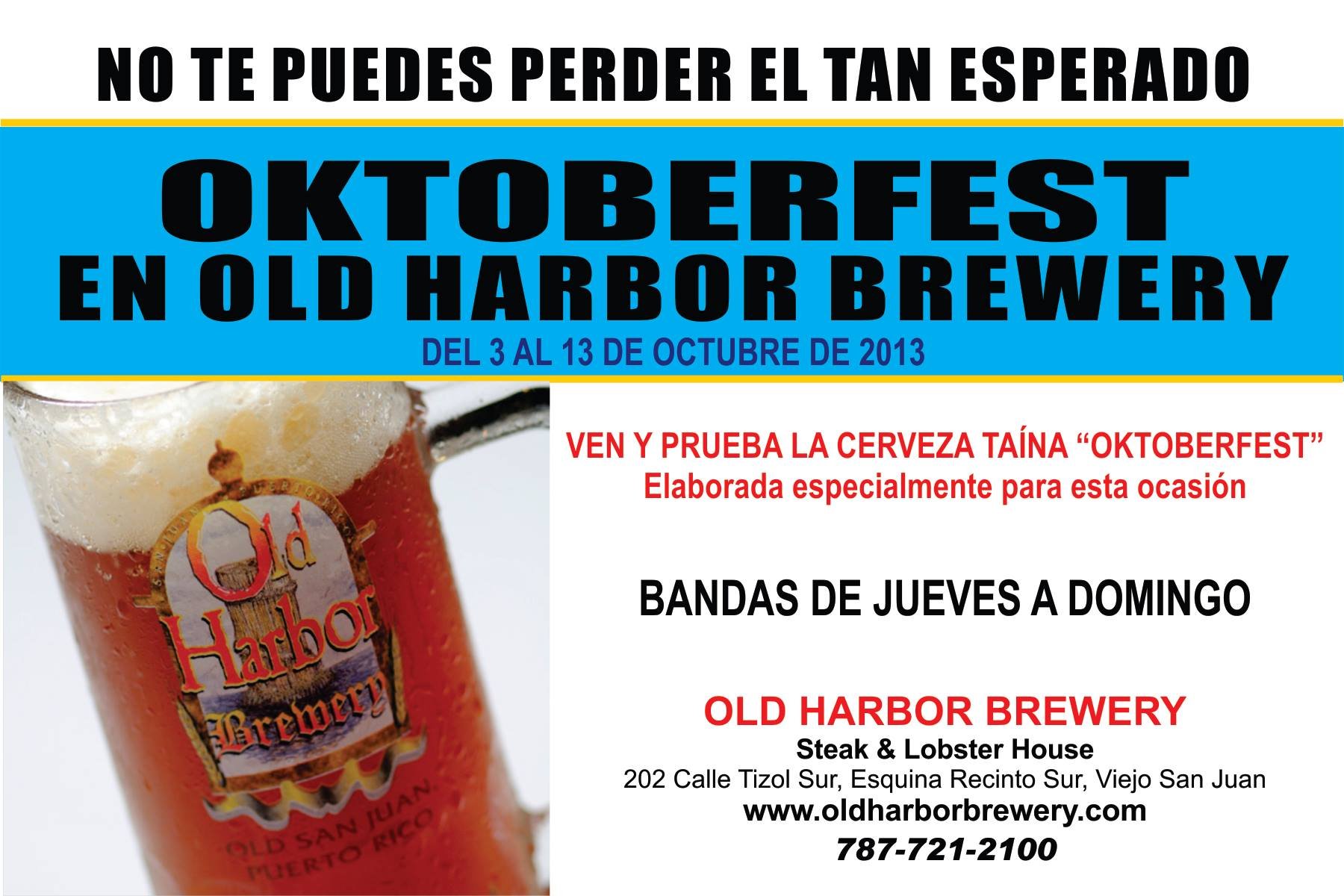 Old Harbor Brewery celebrará su Oktoberfest a partir del 3 de octubre
