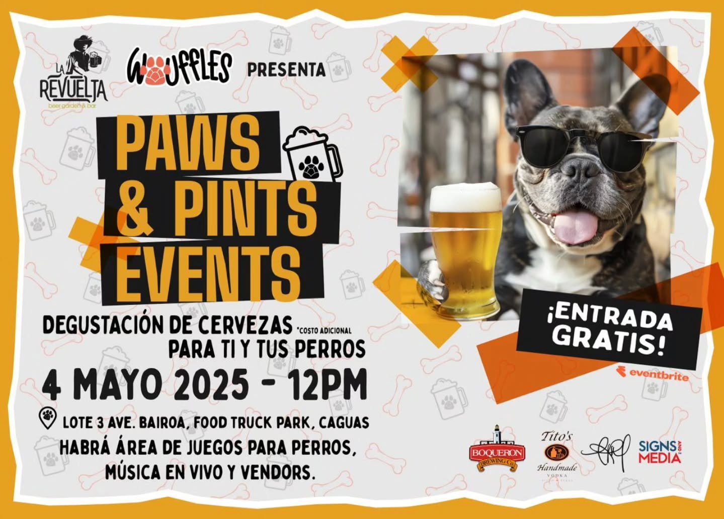 Paws & Pints en La Revuelta en Caguas