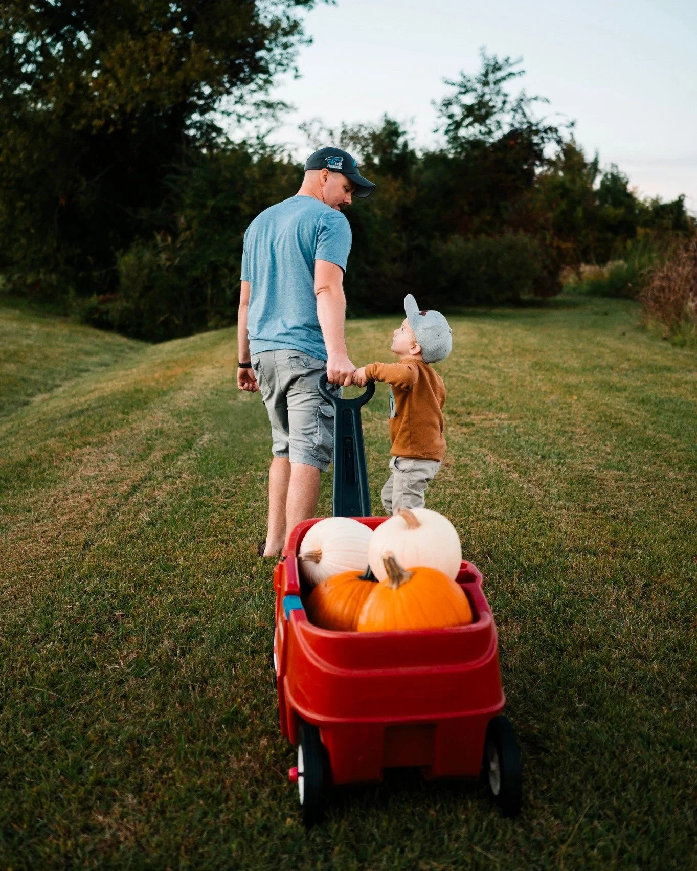Pumpkin wagon missions with your favorite little sidekick. These are the kind of simple moments that end up being the big ones later π
Please bear with me this weekend. We’ve got a few family things going on, but I’ll be catching up on