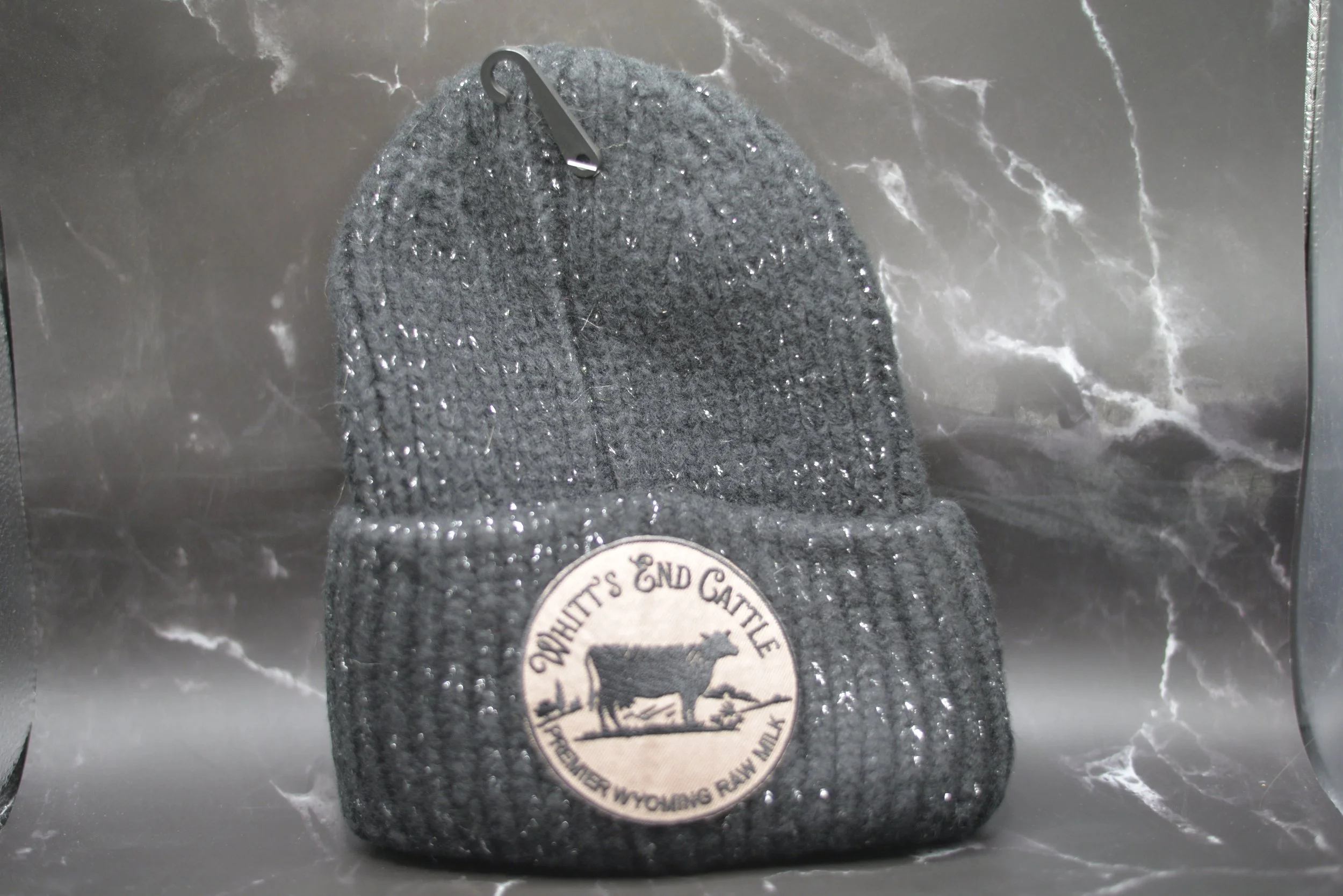 Black Sparkly Beanie Hat