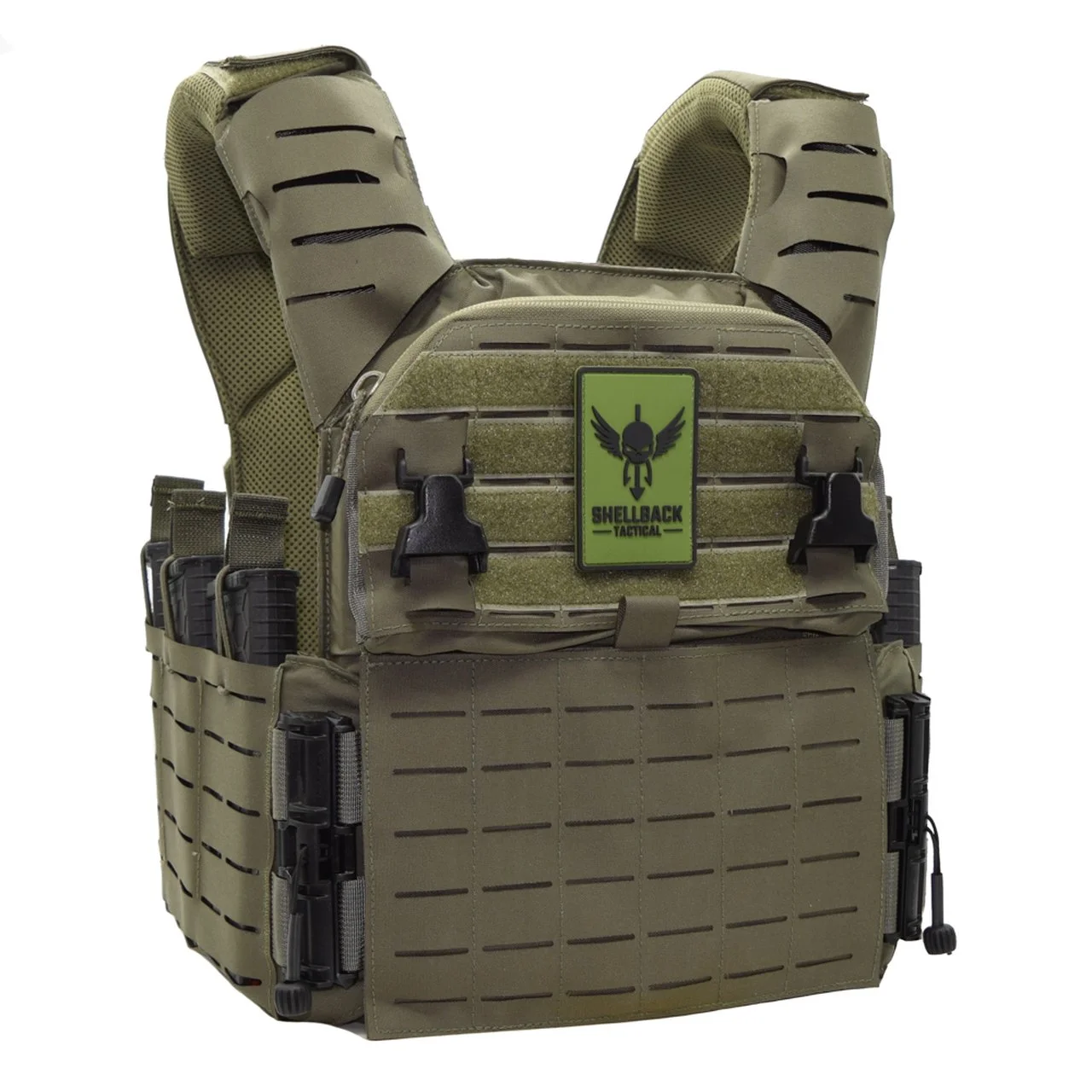 Shellback Tactical-Banshee Elite 3.0 Plate Carrier-Ranger Green-Front Angle View.jpg