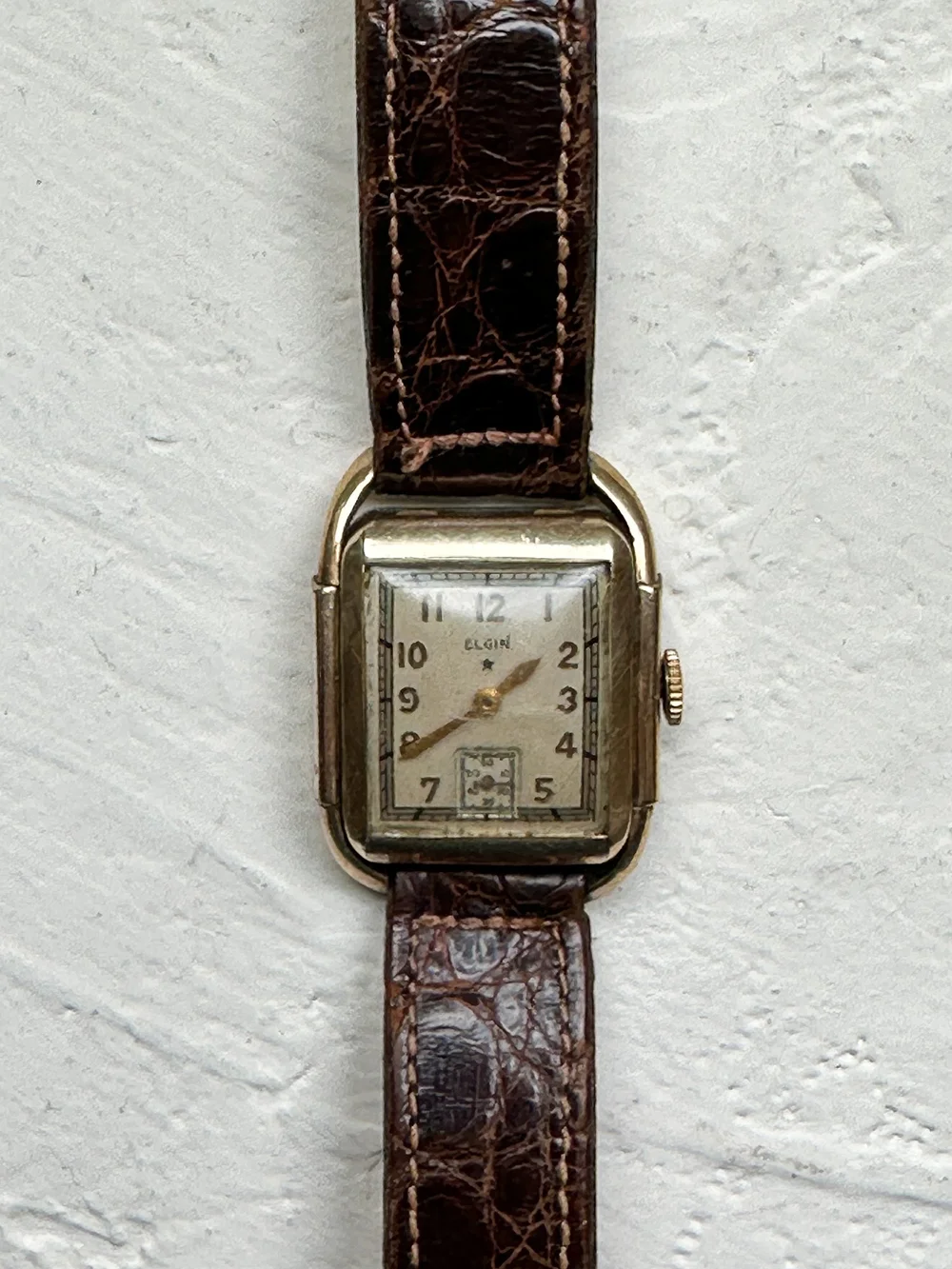 Vintage Elgin Curvex Men's Watch Leather Hamilton Band