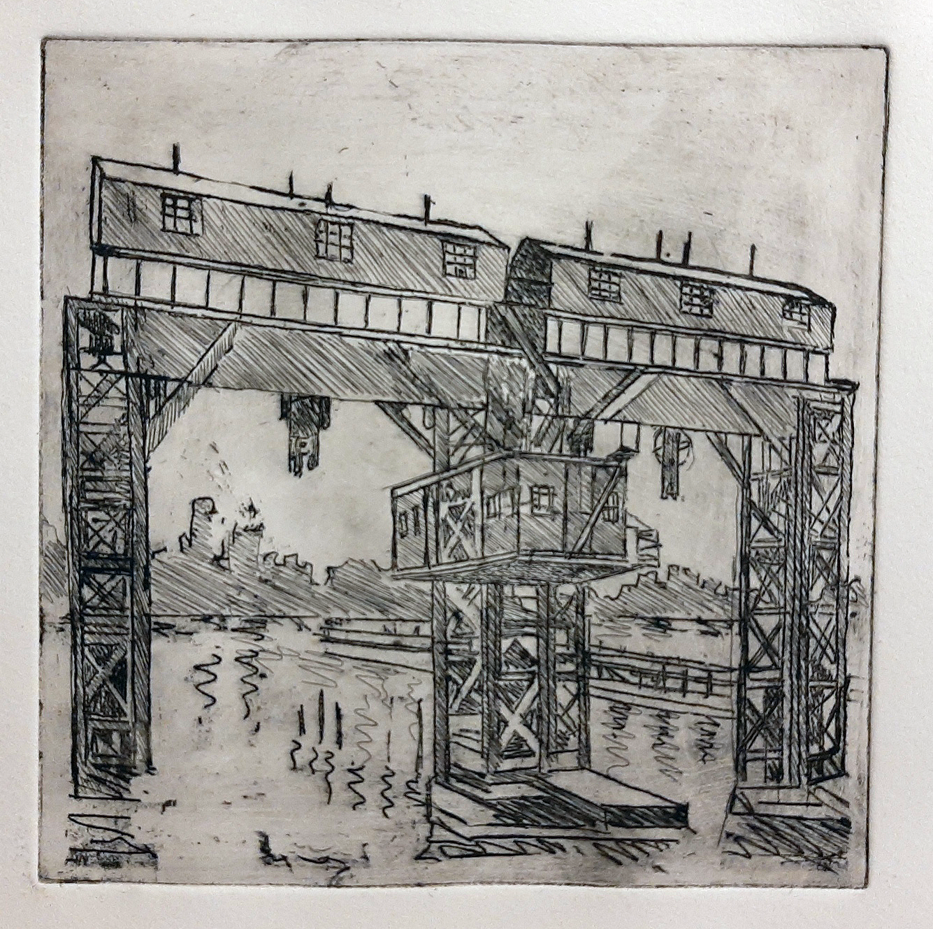 Long Island City Gantry, etching