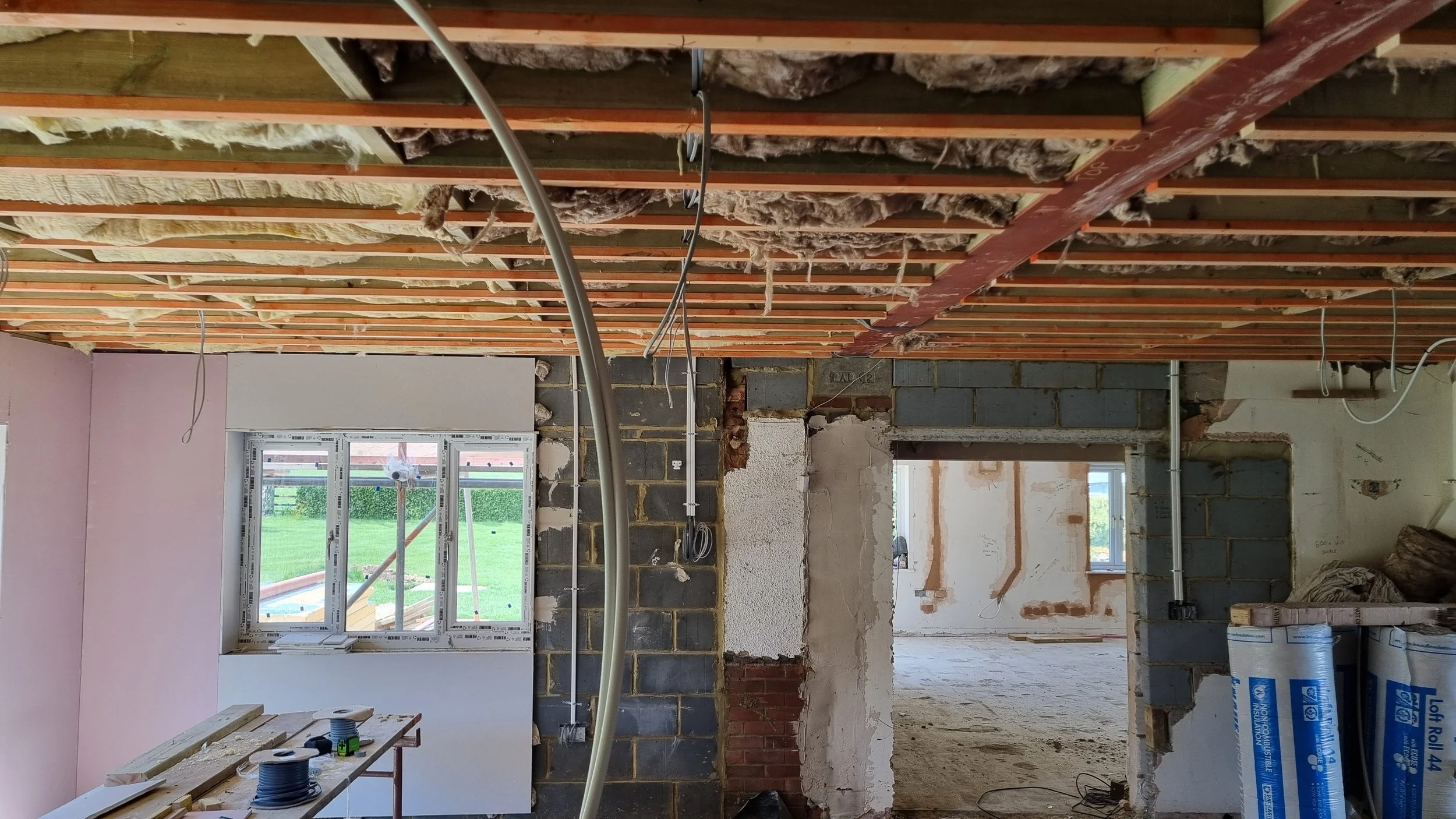 First fix electrical rewiring during home renovation in Milton Keynes