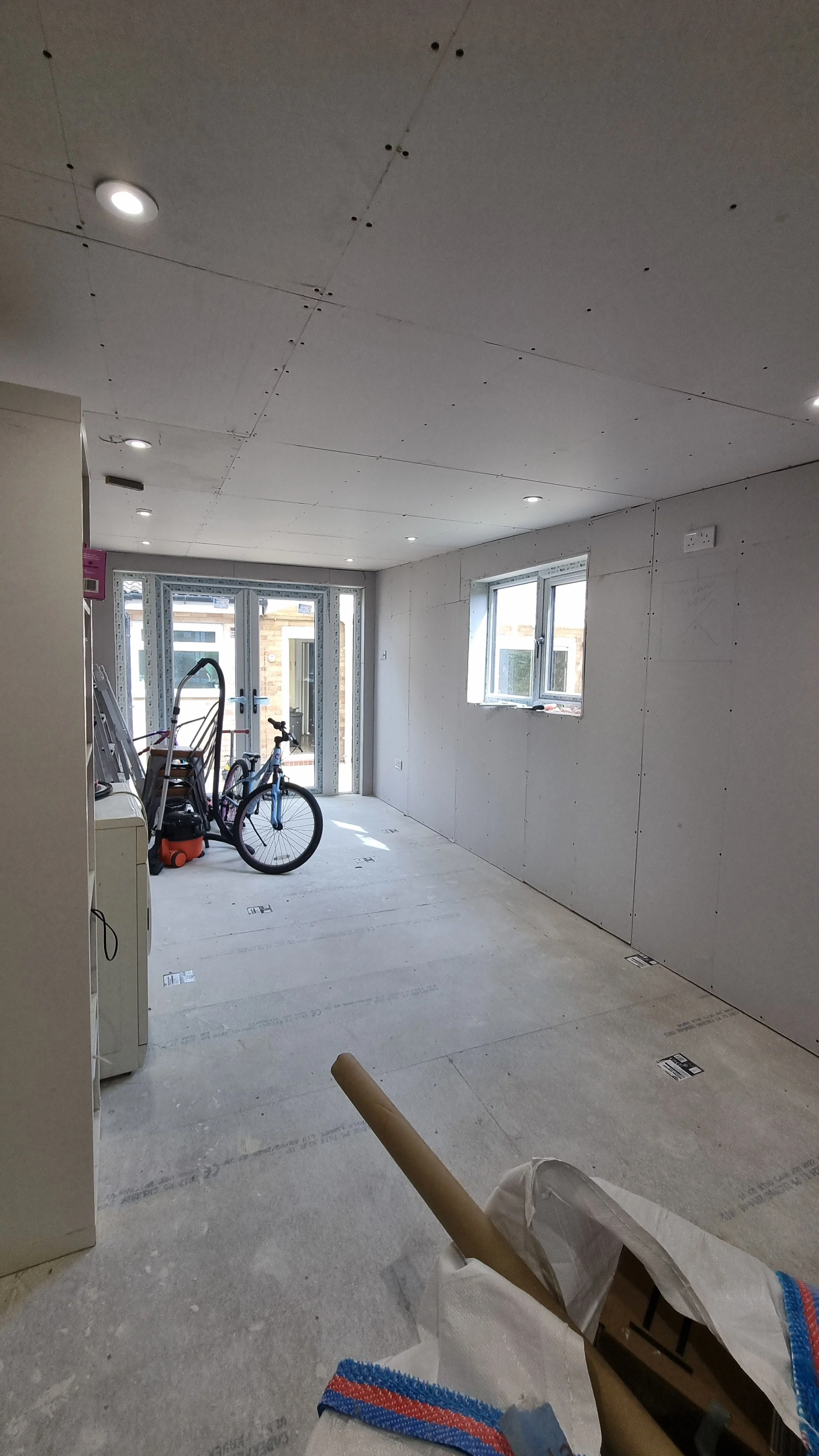 Completed electrical installation in Milton Keynes home extension
