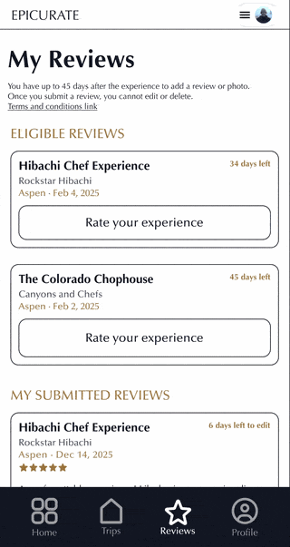 Reviews tab — mobile