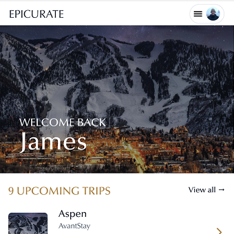 Epicurate account redesign — mobile Home tab