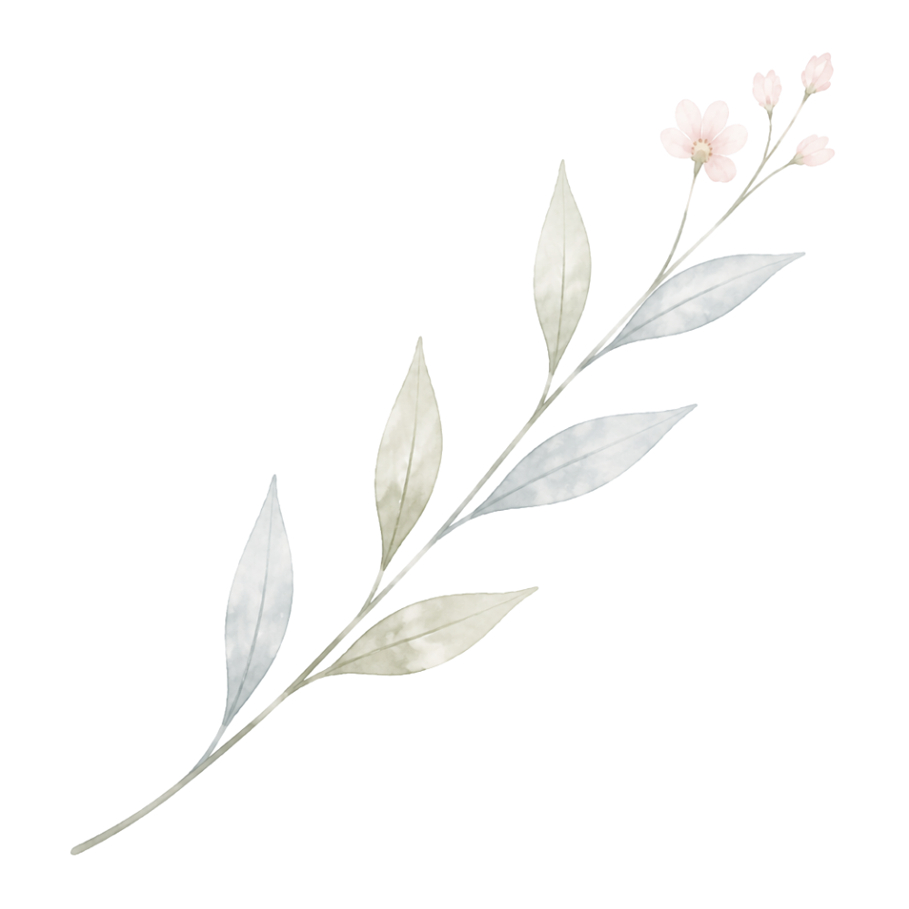 elegant flower with leaves