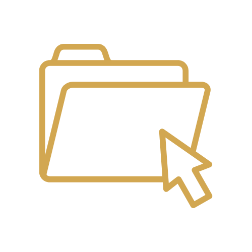 gold open folder icon