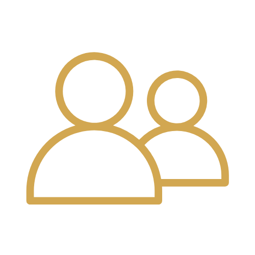 two people icon in gold