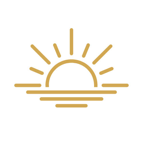 gold sun over horizon icon