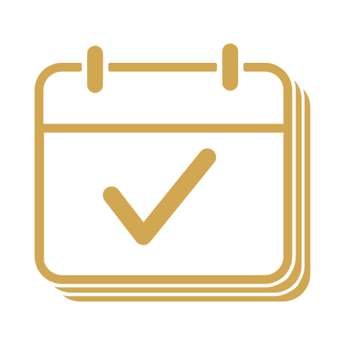 gold calendar with checkmark icon