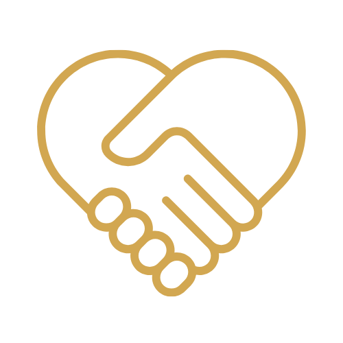 gold heart hands icon