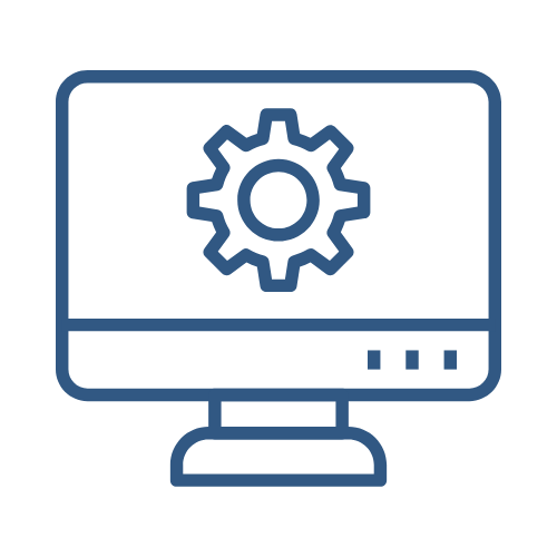 blue computer and web design icon