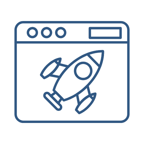 blue website launch icon