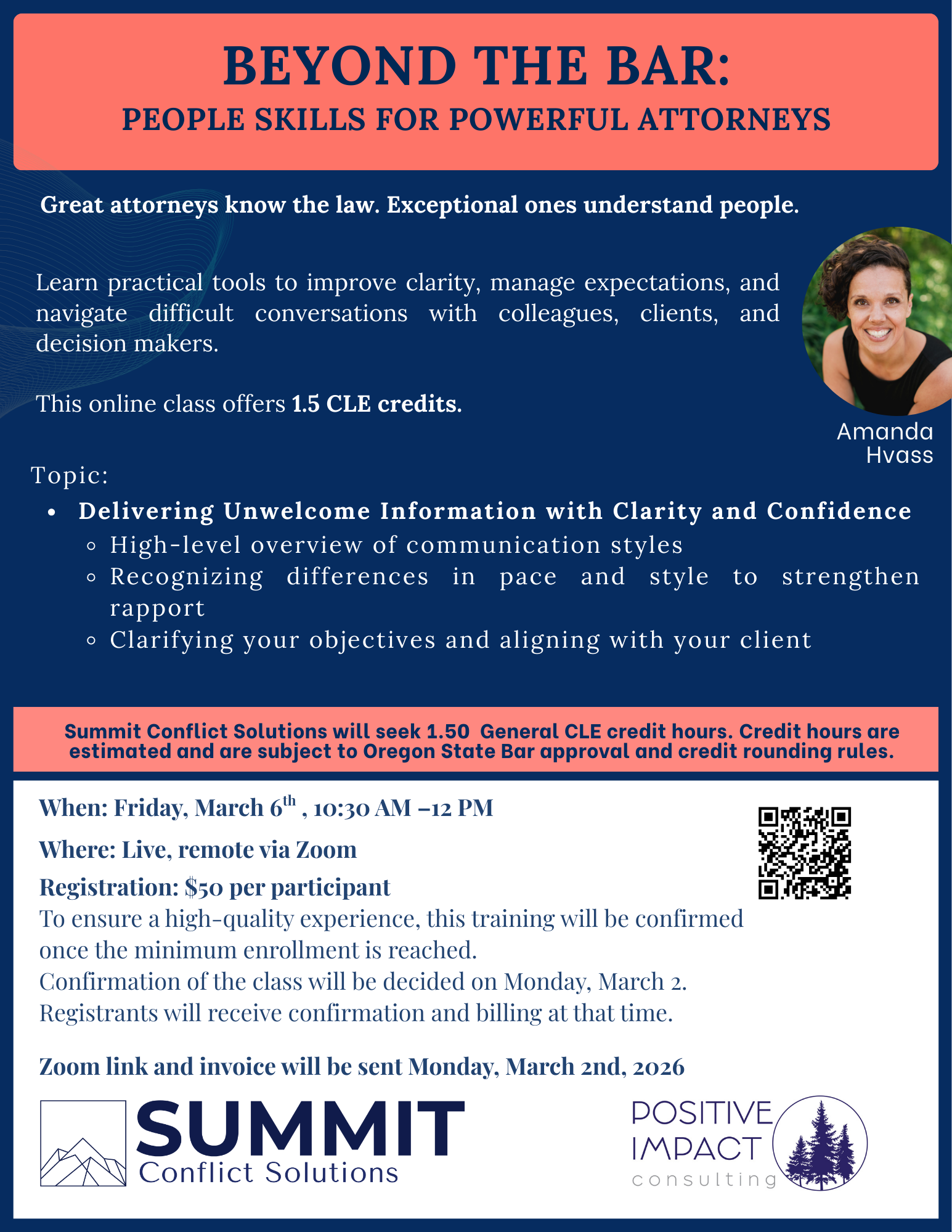 March 6th, CLE Workshop for Attorneys