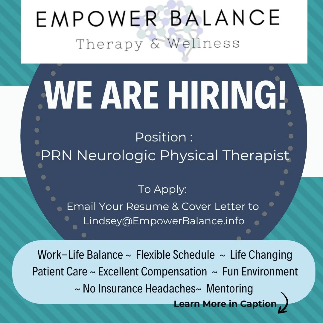 THE GIG: We’re hunting for a rockstar 🎸Neurologic Physical Therapist who lives for the “Aha!” moments, creates life changing results, and treats patients like VIPs, not ICD-10 codes
•	Part-time, PRN Neurological Physical Ther