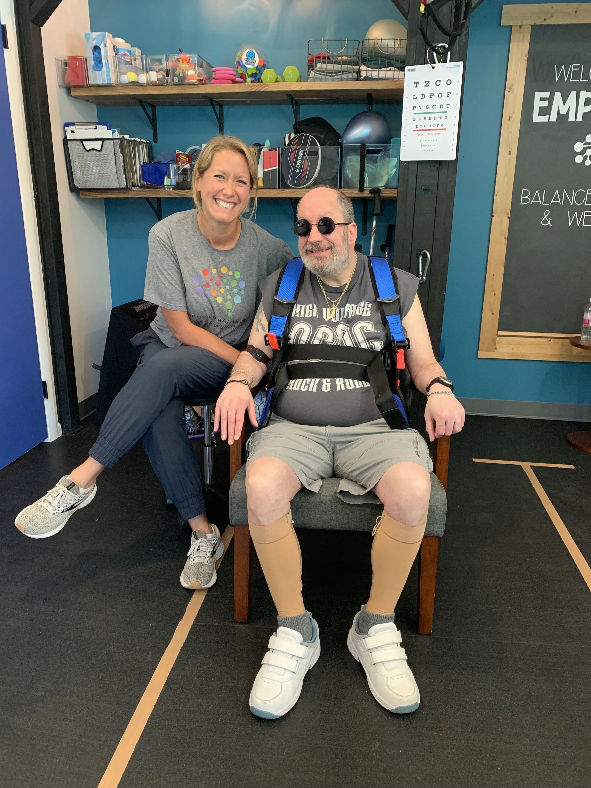 Neuro Performance client smiling with Dr. Lindsey Hershberger at Empower Balance in Waynesville, Ohio