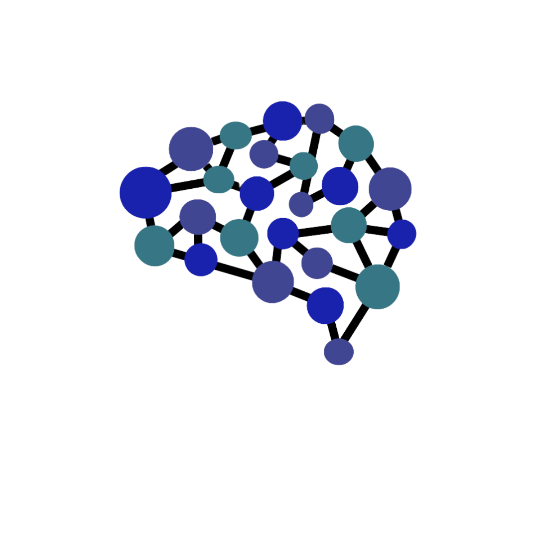 A colorful molecular structure diagram with various circles connected by lines, representing atoms and bonds.