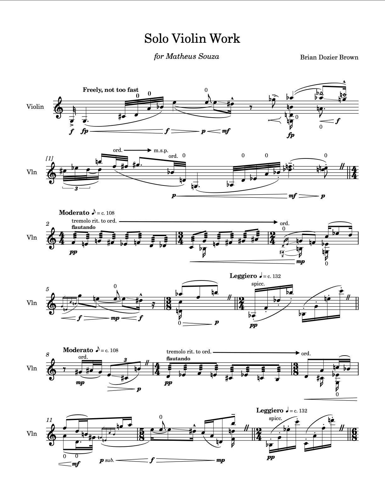 Opening Page of For Matheus