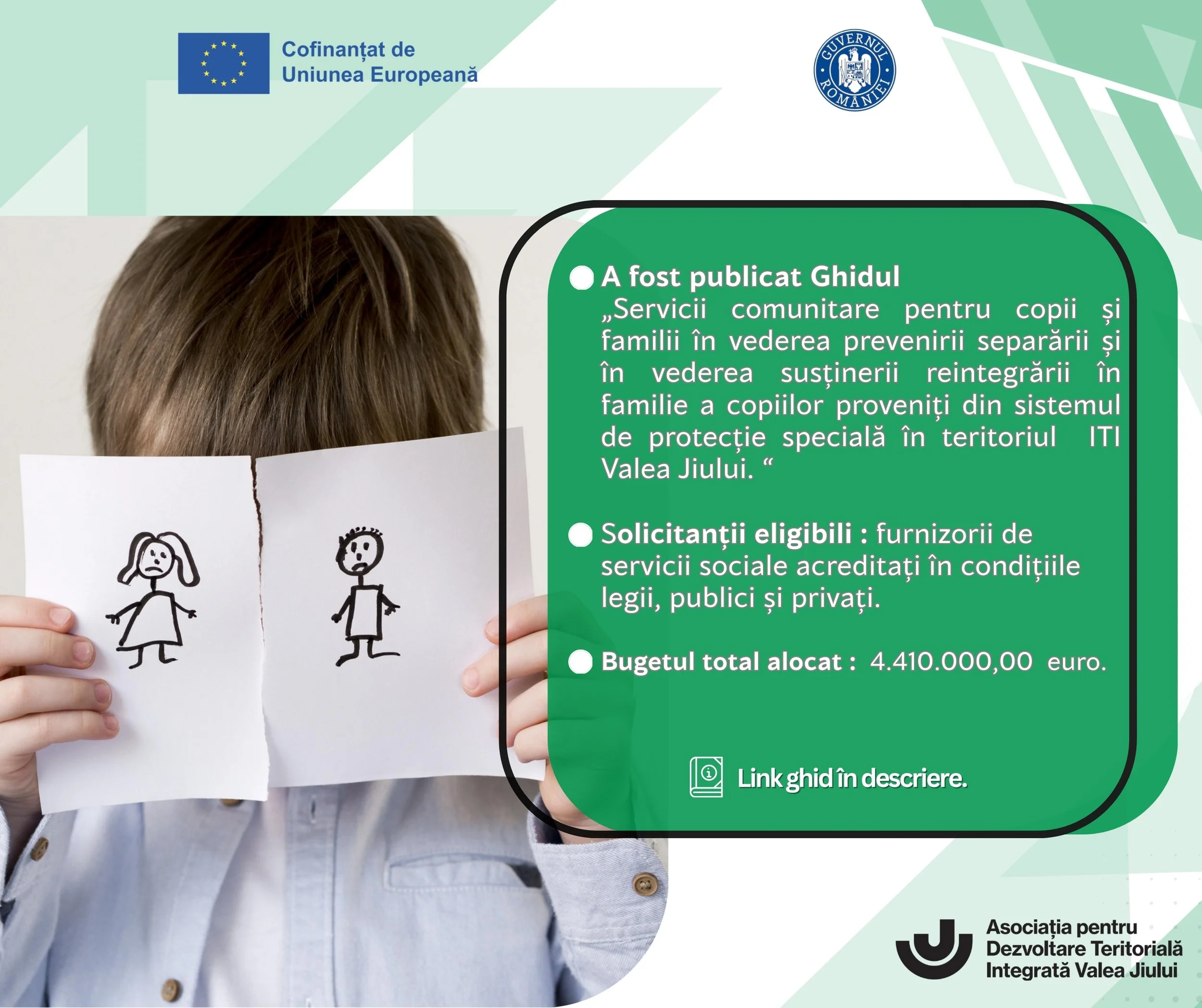 A fost a publicat ghidul solicitantului privind Serviciile comunitare pentru copii și familii