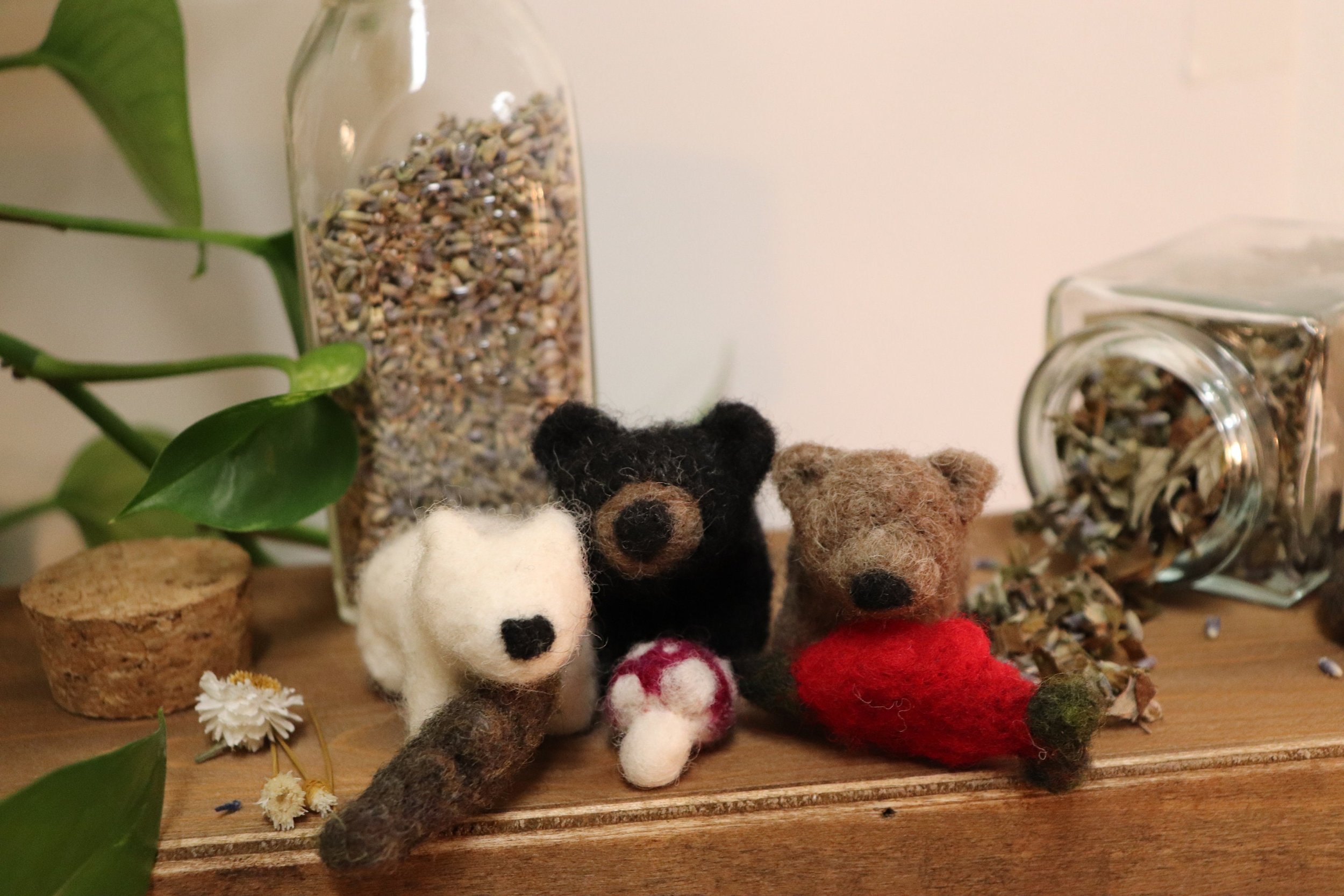 Beary Hungry: Needle-Felted Desk Toy