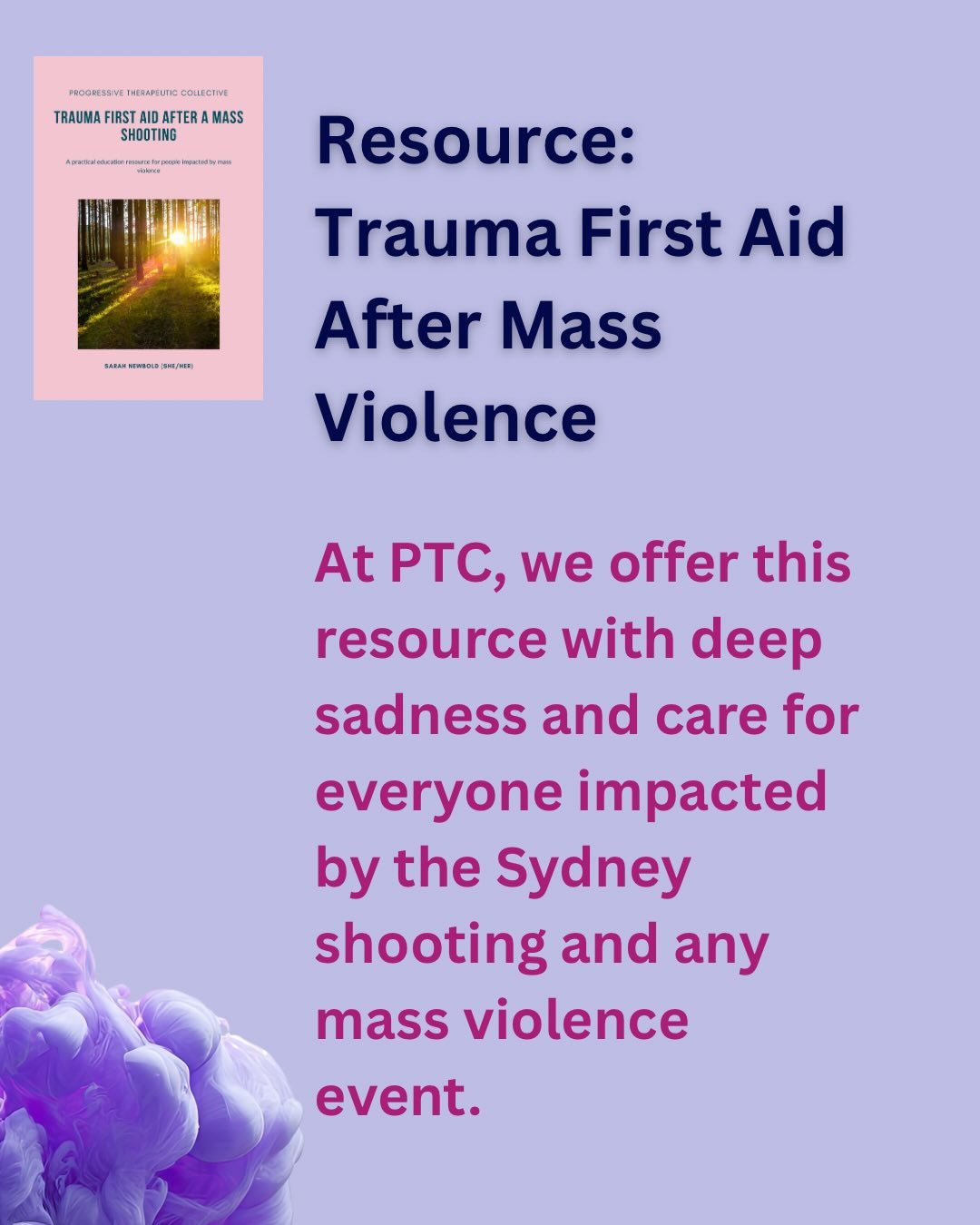 We offer this with deep sadness and care for everyone impacted by the Sydney shooting and by mass violence more broadly.

In response, we&rsquo;ve created a free Trauma First Aid guide to offer steady, practical support in the first days and weeks af