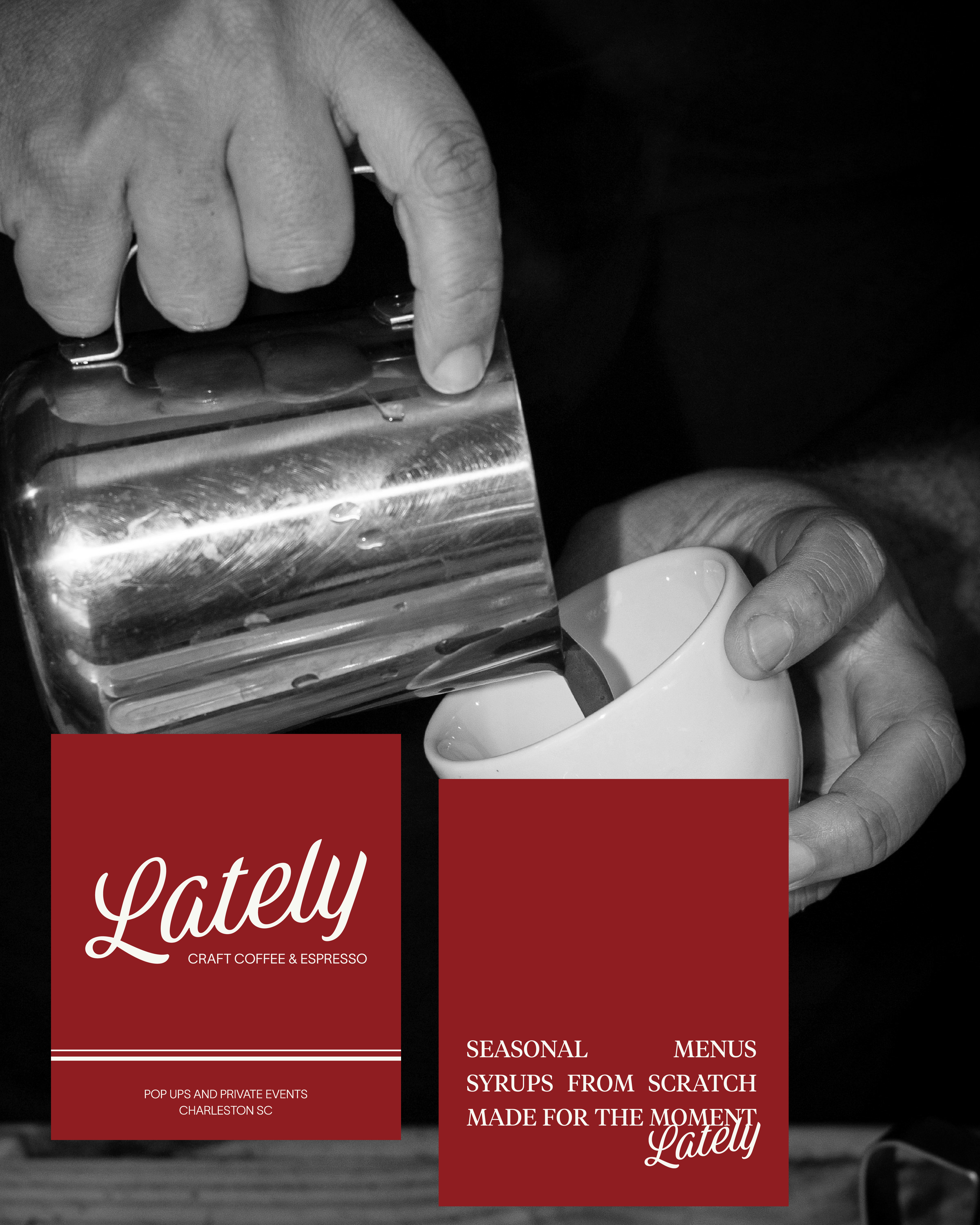 matchbook design for specialty coffee cart in charleston sc