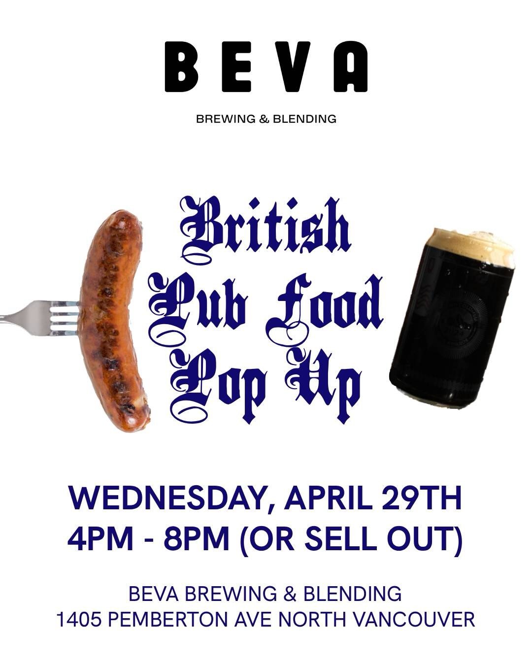 BRITISH PUB FOOD POP UP

It&rsquo;s time for another Wednesday night kitchen pop up here at Beva! This time, we&rsquo;re hosting our very own @thechefalo , who is responsible for serving up some of (dare we say) the best sandwiches around here at Bev