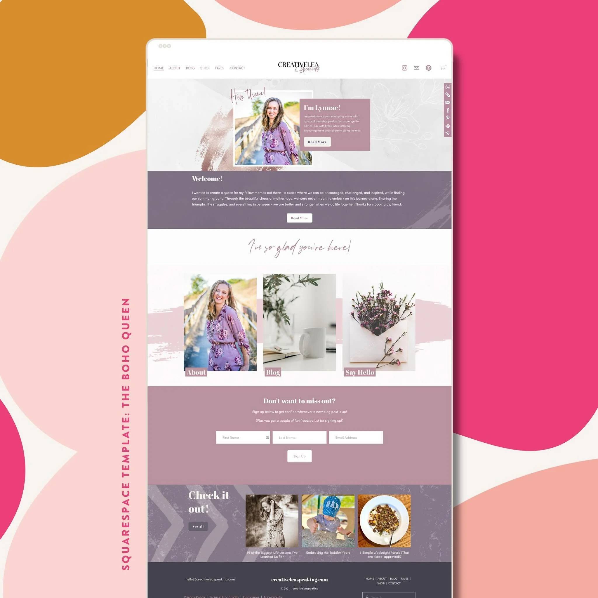 A little ✨SUNDAY SHOWCASE✨ for ya! My Squarespace templates (like the Boho Queen👑) feel one-of-a-kind when it comes to life with your colors🎨 + images 📸 + branding❣️

👉🏻 If you &amp; your entrepreneur bestie have been spending alllll summer thin
