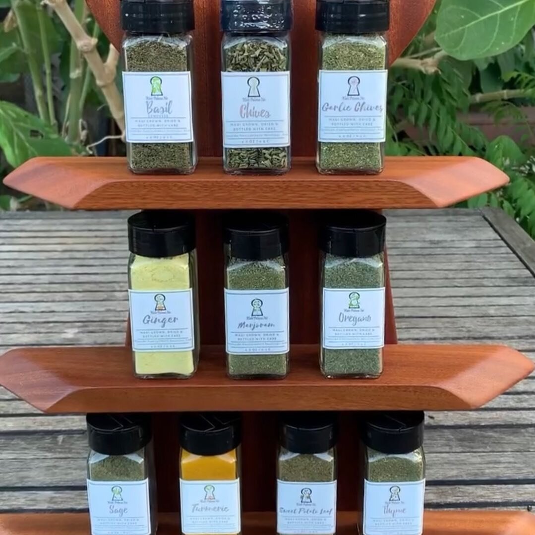 Wahi Pulama Nei has a variety of dried spices! Everything your spice rack needs - 100% local! 
 Ground Curry Leaf, Dill, Mint, Rosemary, Sweet Potato Leaf, Basil, Ginger, Oregano, Sage, and turmeric! 

$15.50/4 oz. Jar

Ordering closes at midnight to