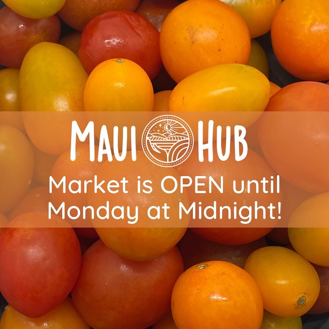 Ready. Set. SHOP!!!

The market is now OPEN! Place your orders before Monday at Midnight for pick up or home delivery on Thursday, Friday, or Saturday! 

#eatlocalmaui #mauieatlocal #ebtaccepted #ebtdoublebucks #buylocal#eatfresh #knowyourfood #knowy