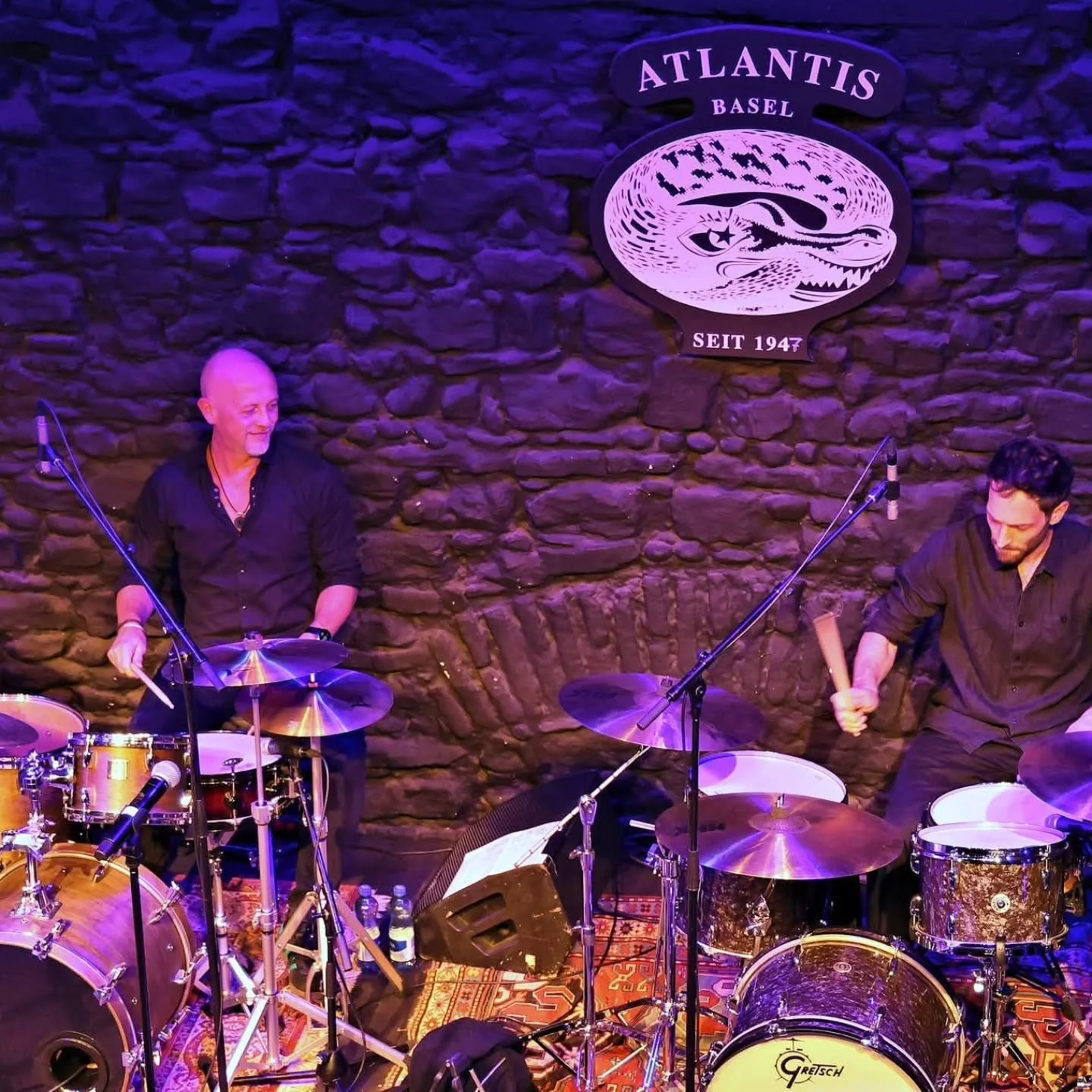 I was privileged to join the Lazy Poker Blues Band for their 50th anniversary at the legendary @atlantis_basel - Two drummers, Allman Brothers style. What a blast!

Pics by @daniel_schmid_bs