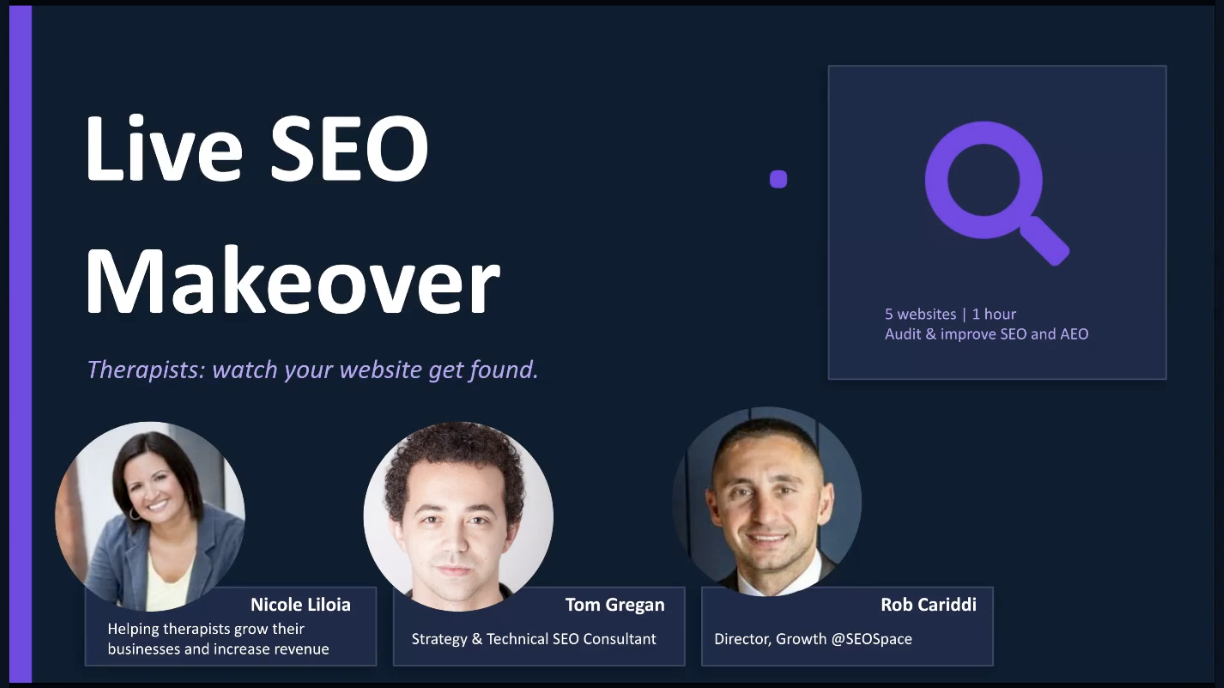 Watch 5 Therapist Websites Get a Live SEO Makeover