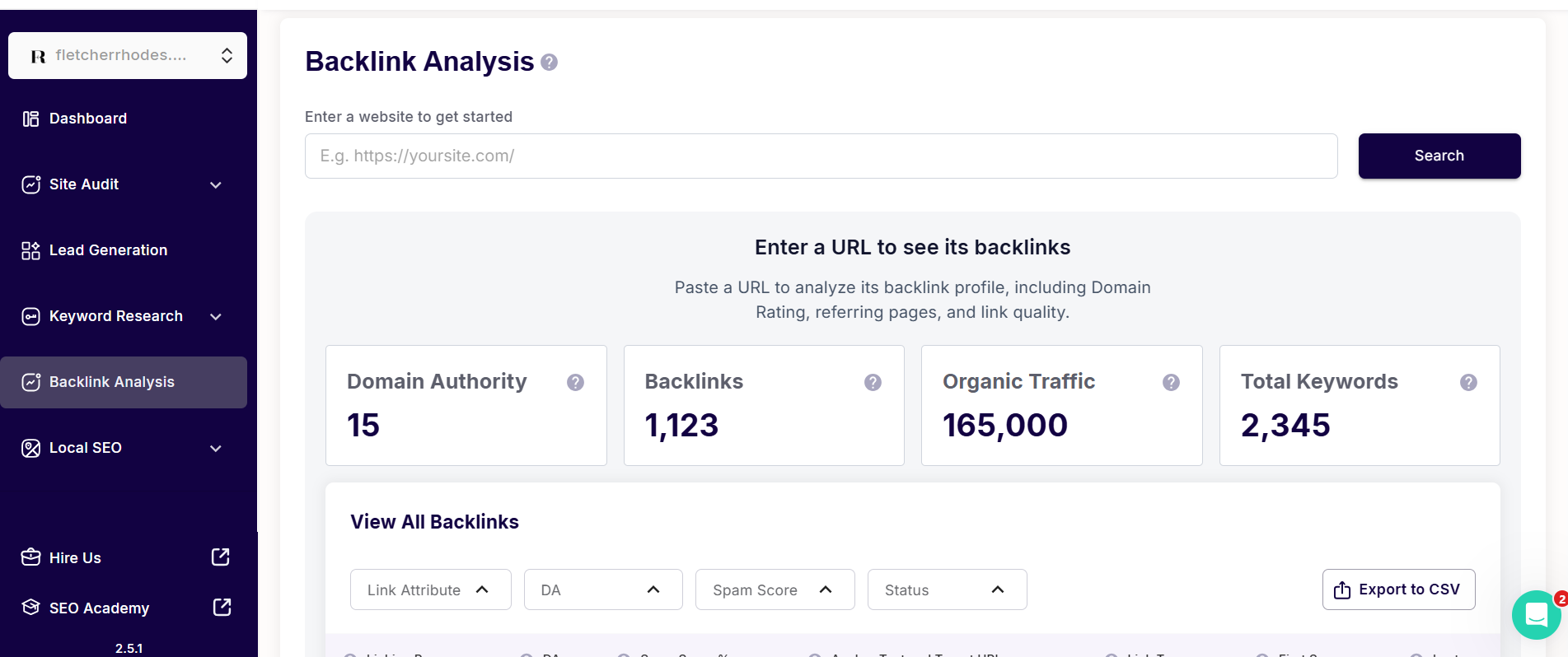 Backlink Analysis in SEOSpace