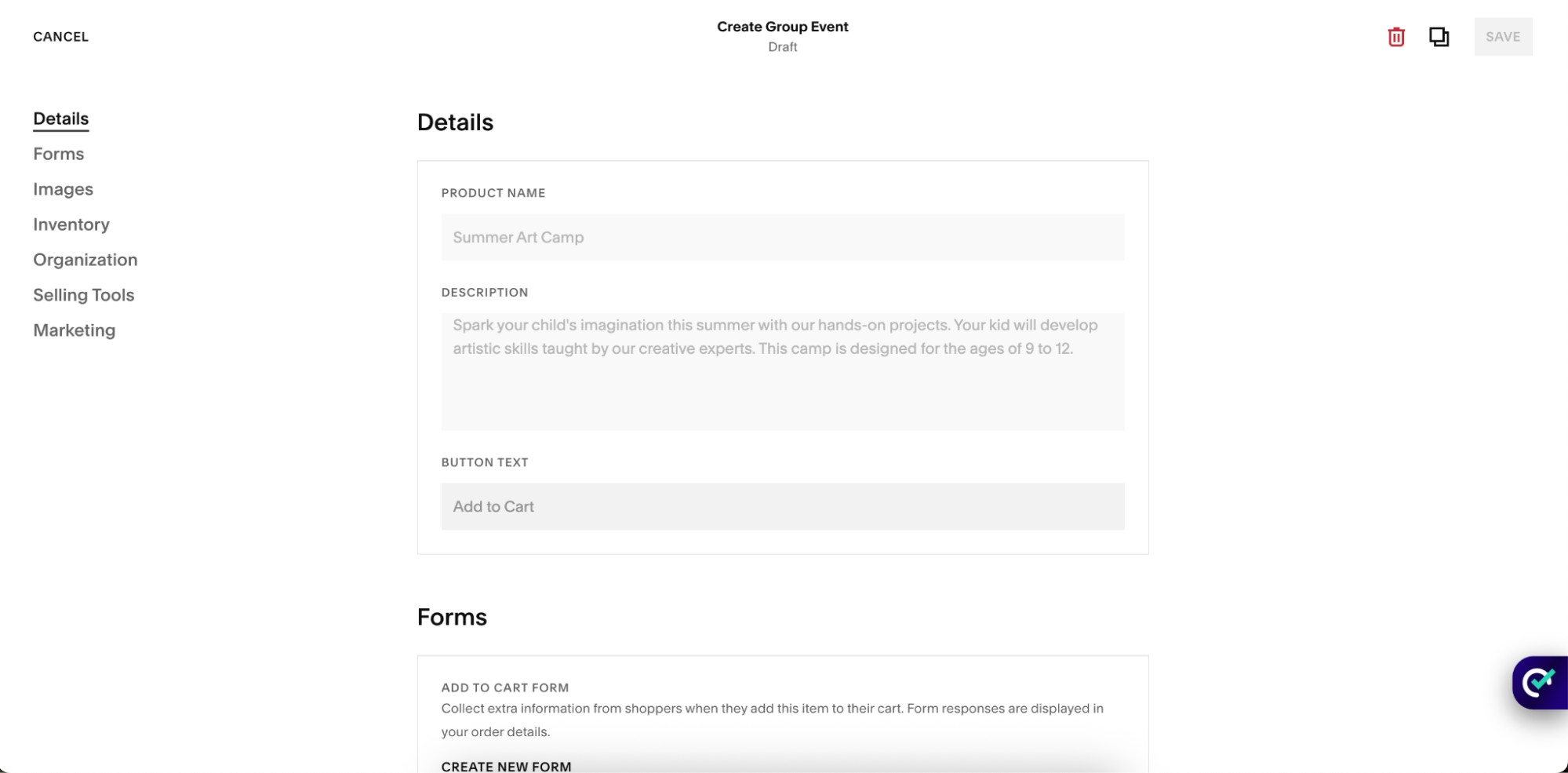 Step 3 - Make a ticket product