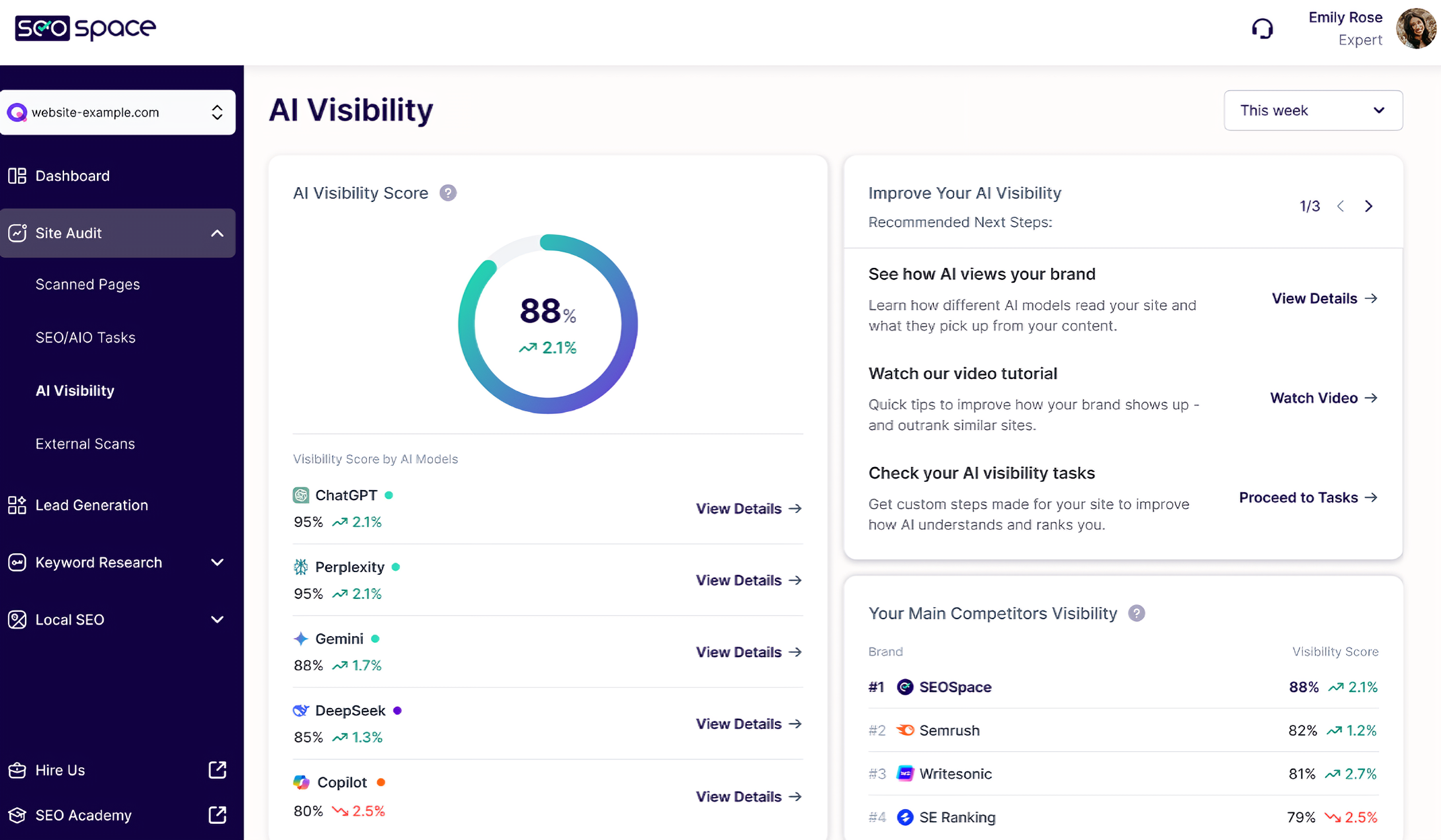 checking AI visibility score