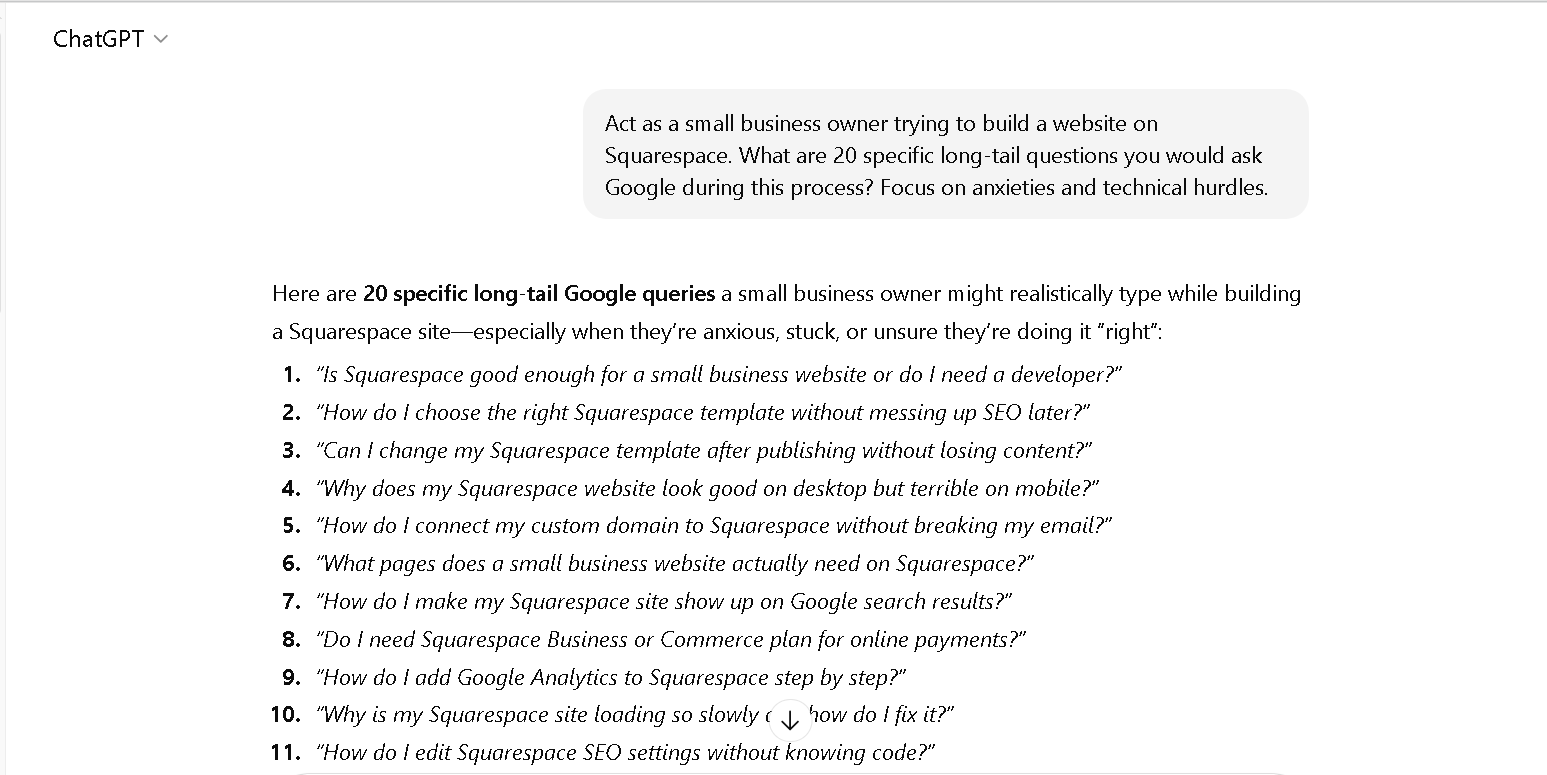 identifying questions through ChatGPT