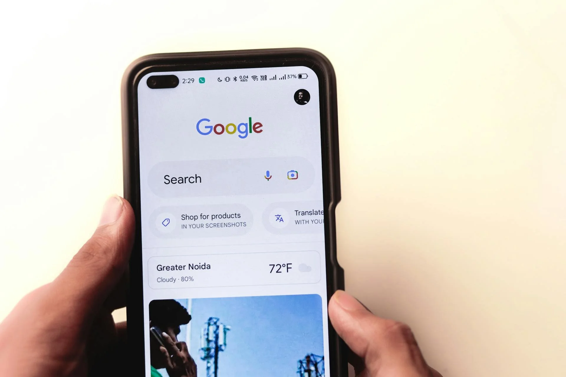 Google Search Mobile Homepage