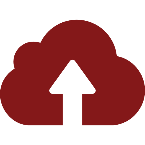 Icona di cloud con freccia rivolta verso l'alto, simbolo di upload su cloud.