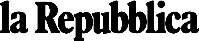 Logo del quotidiano 'La Repubblica' scritto in caratteri neri su sfondo bianco.