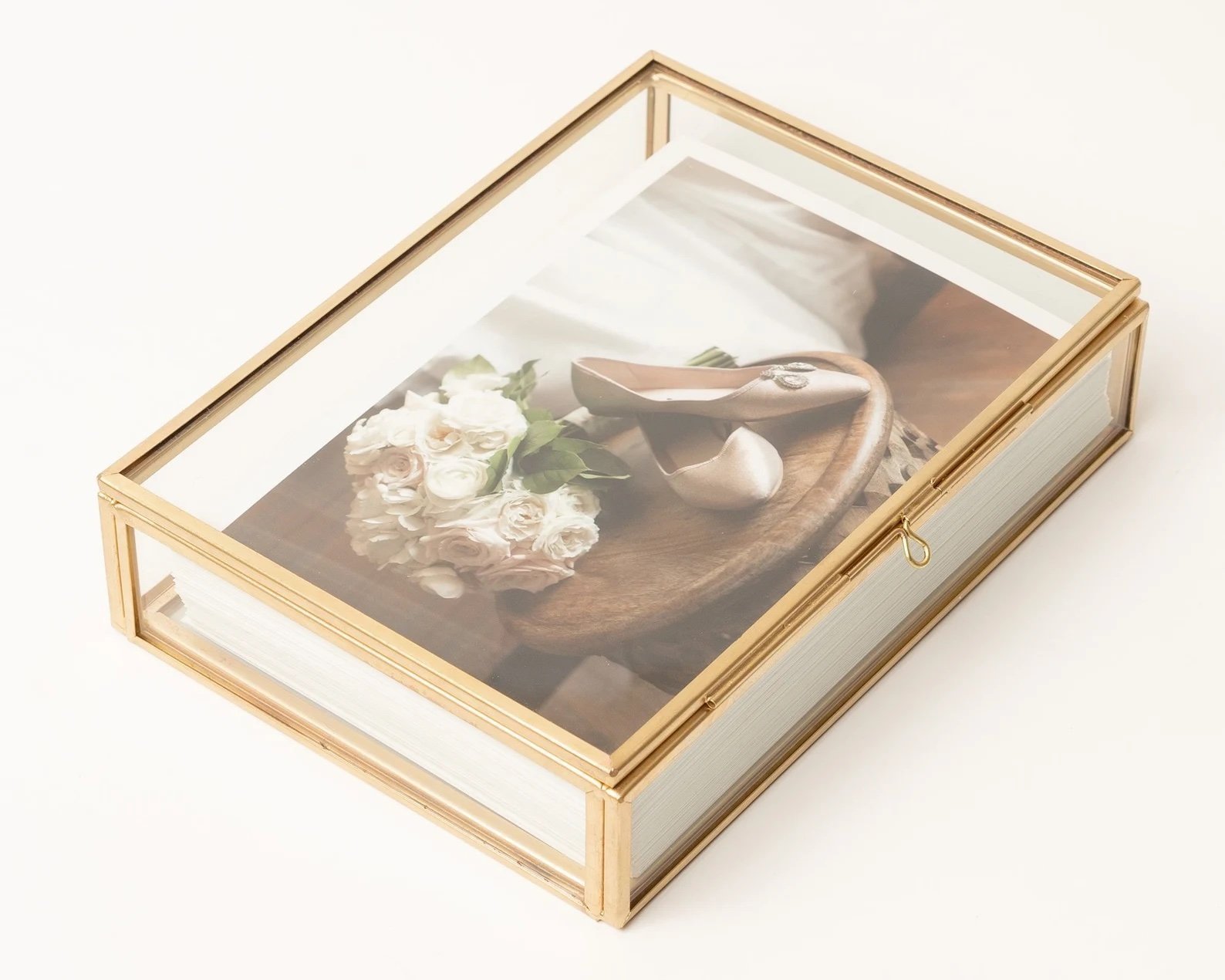 Glass Photo Box for 4x6 Boudoir Photo, Gift Box for Him, Wedding