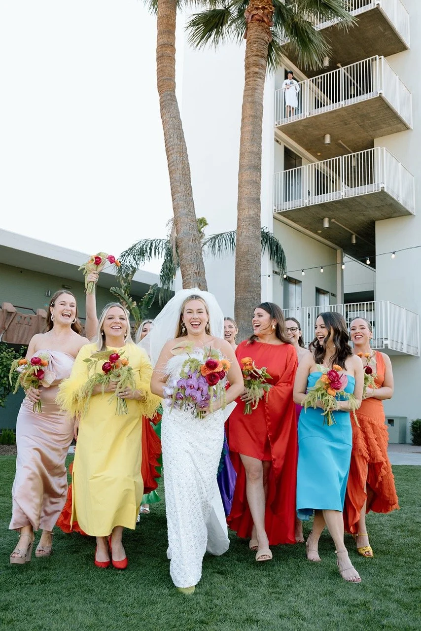 Bridesmaid portraits - 60's retro chic wedding at hotel valley ho