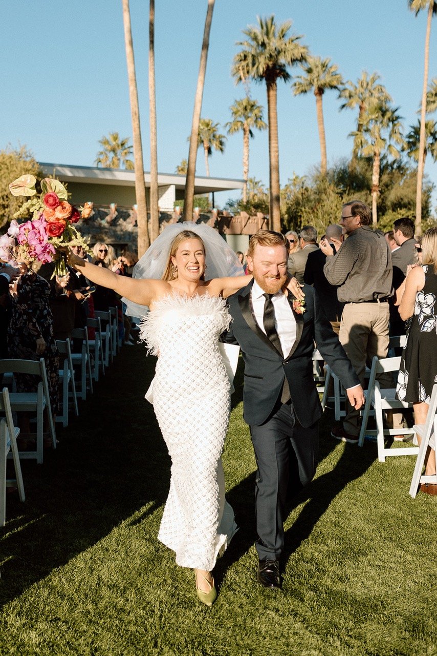 Bride and groom at wedding ceremony