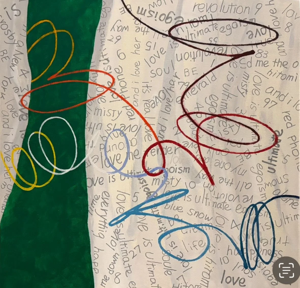 "Love is Ultimate Egoism" 2025
Acrylic on canvas
18" x 18"