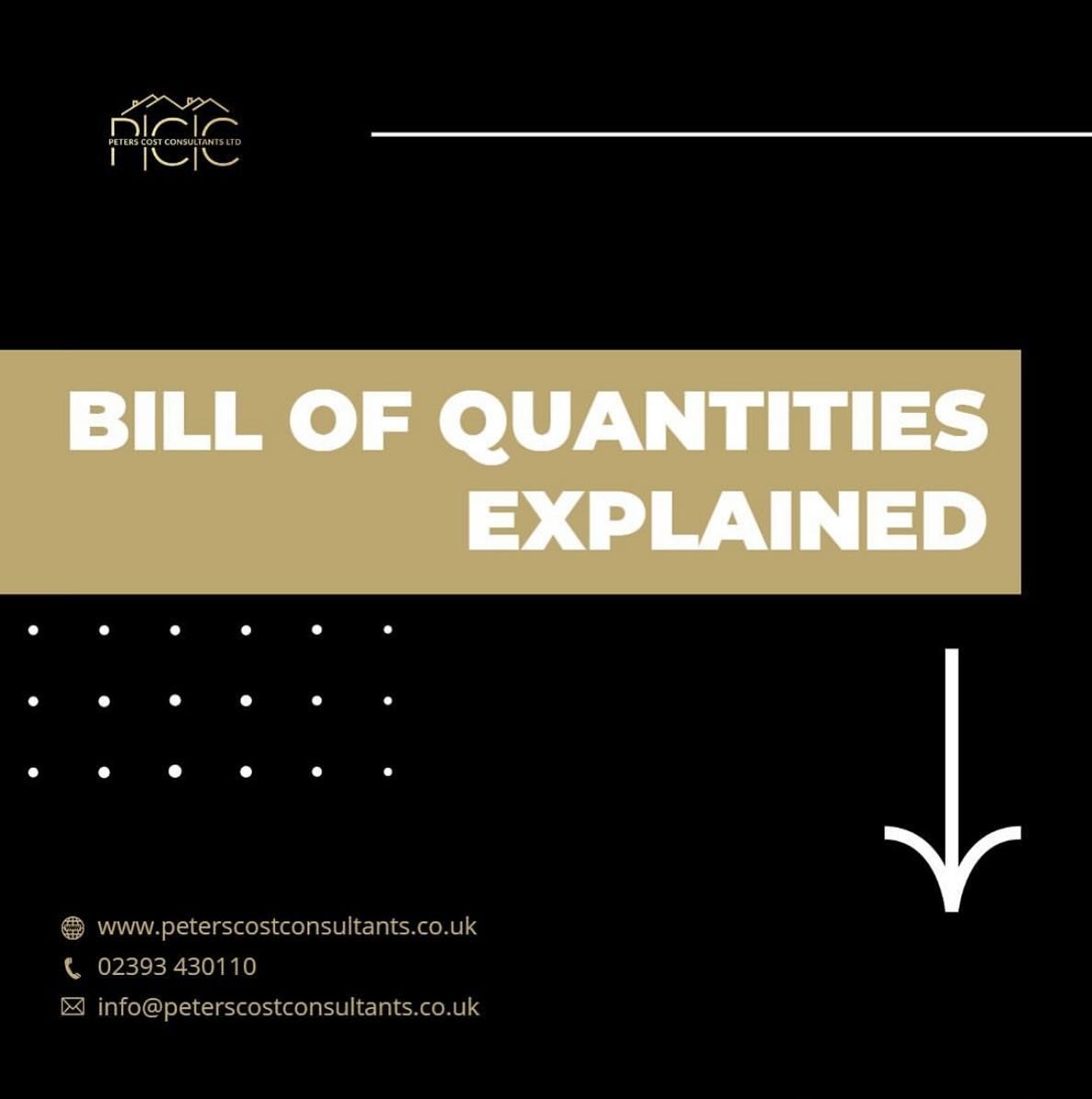 ✍️A bill of quantities (BOQ) is a document commonly used in construction projects to itemise and quantify the materials, labor, equipment, and other resources required to complete the project. It provides a detailed breakdown of the project&rsquo;s c