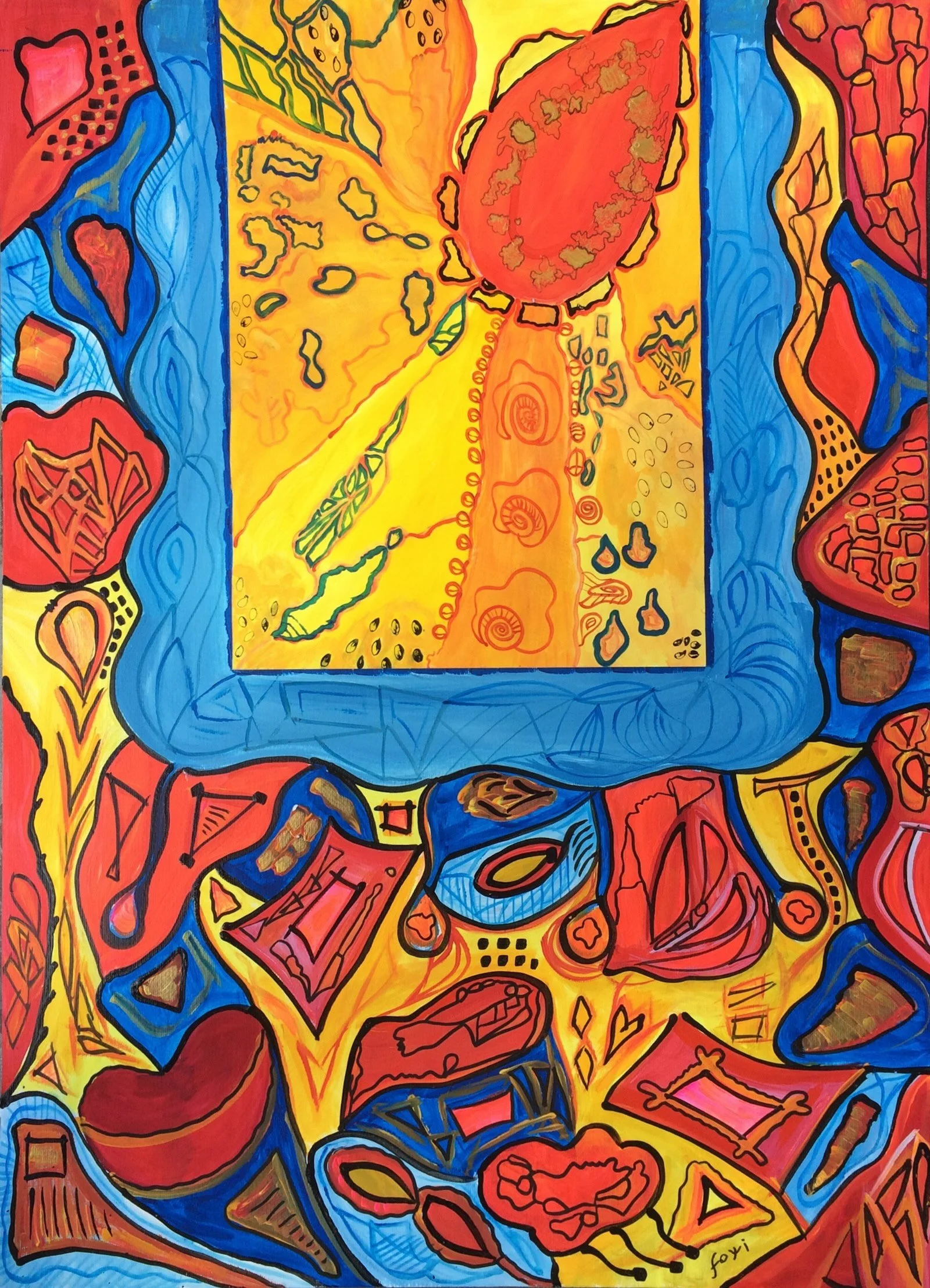 Seven seas, acrylic on paper, 80x57 cm (31x52 inch)