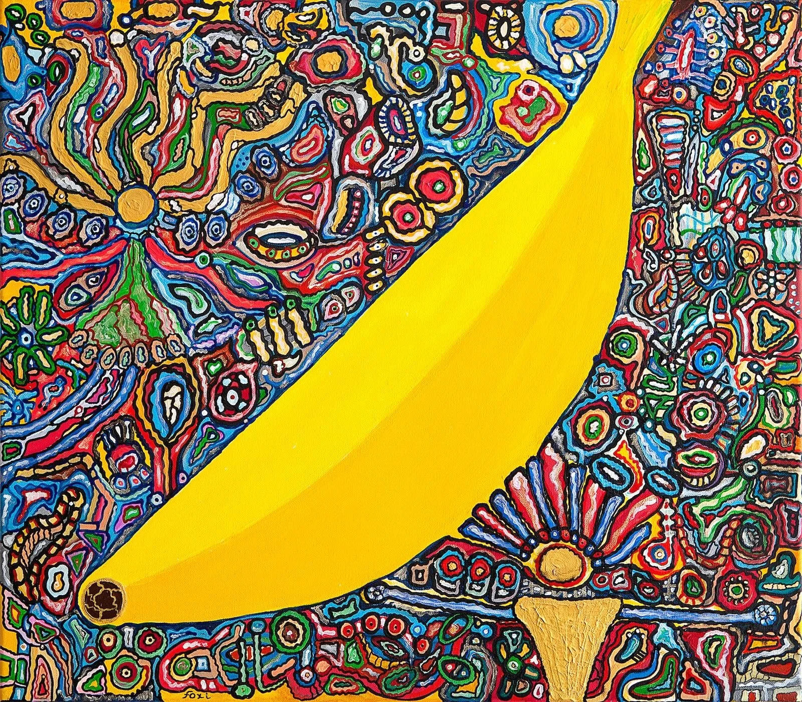 Forbidden Banana, acrylic on canvas, 70x80cm (28x31 inch)