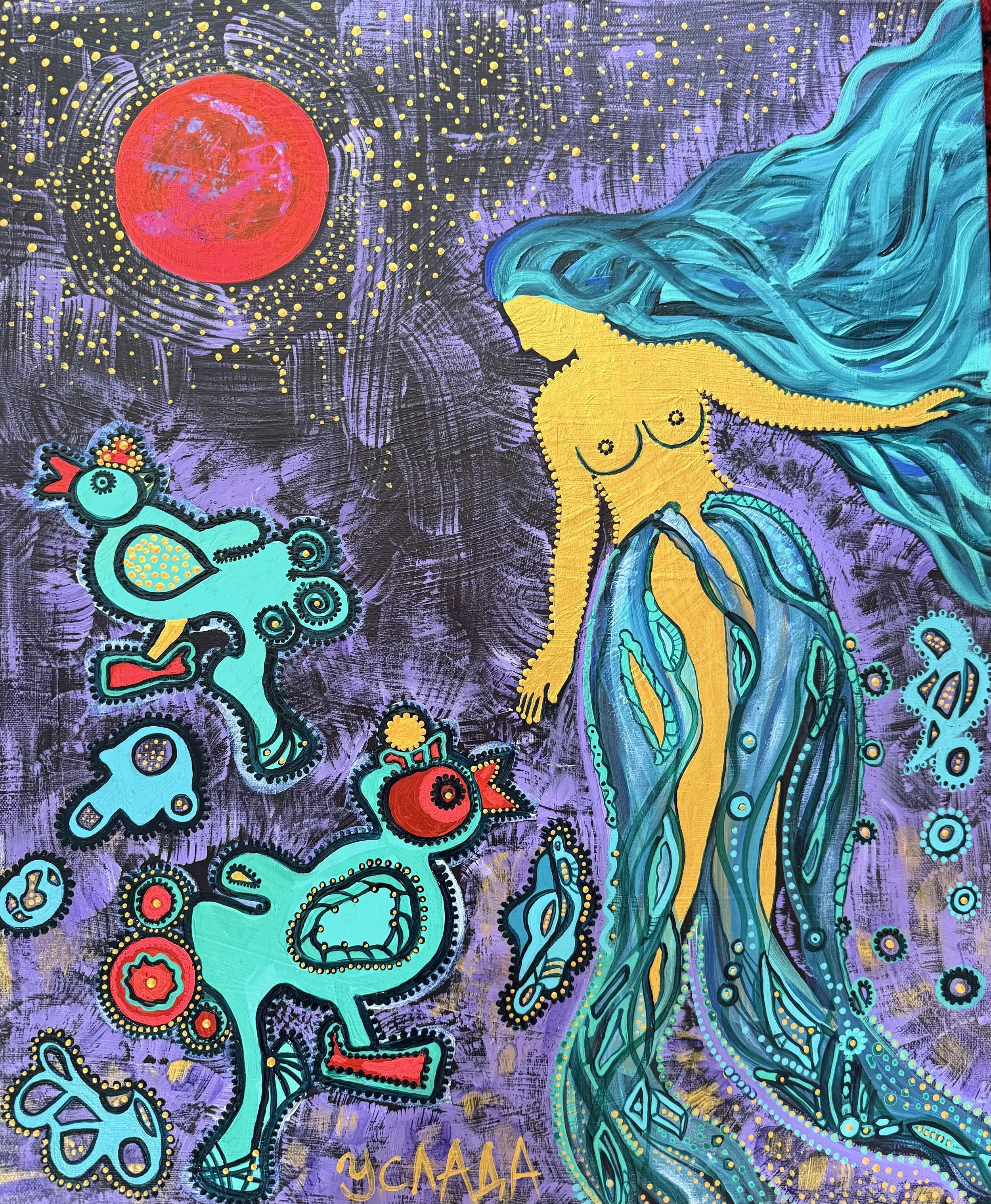 Rare Bird, acrylic on canvas, 50x60 cm