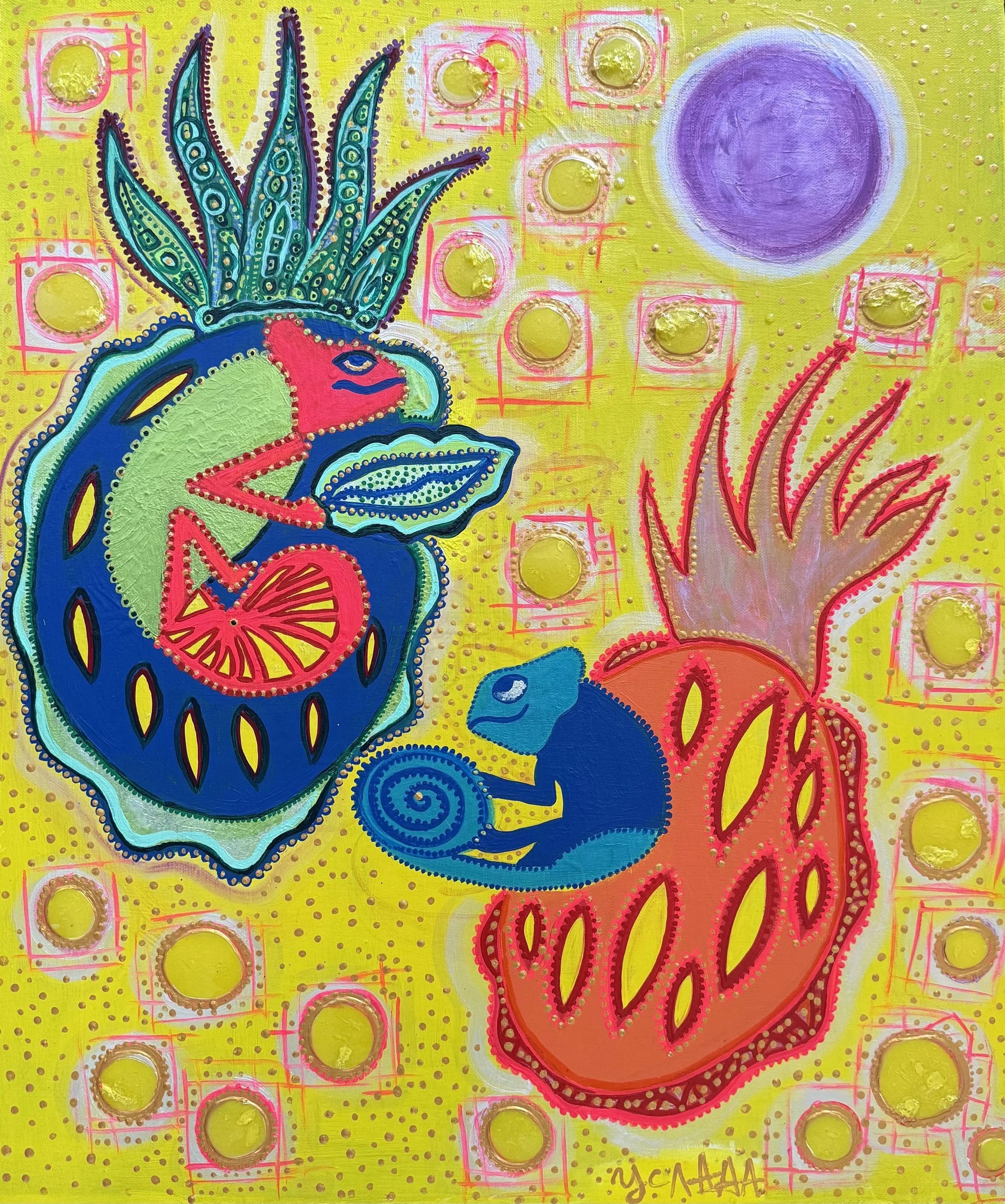 Purple Moon, acrylic on canvas, 50x60 cm